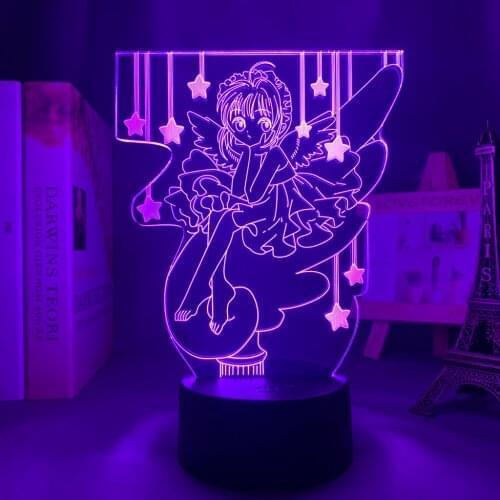 3d Led Light Anime Cardcaptor Sakura for Bedroom Decor Night Light Kids Brithday Gift Manga Room Table 3d Lamp Cardcaptor Sakura