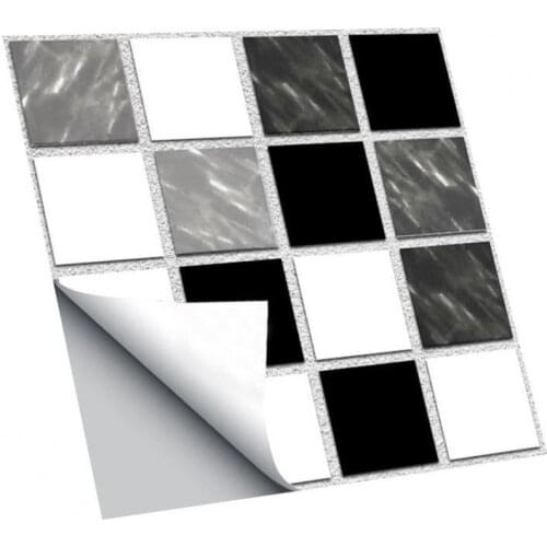 60% Hot Sale 10Pcs/Set Waterproof Tile Sticker Strong Stickness PVC 3D DIY Self-adhesive Wall Decal for Home