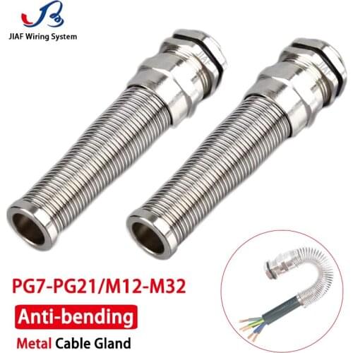 Anti-bending Waterproof Cable Gland Metal Joint Nickel Plated Brass IP67 M20 M12 Seal Jiont LED Lamp Connector PG7 PG11 PG13.5
