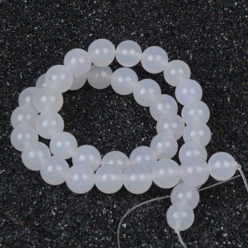 White Color 8mm Beads For Bracelets Women Jewelry DIY Fashion Making