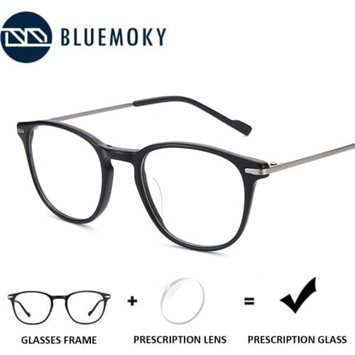 BLUEMOKY Prescription Glasses Frame Optical Myopia Hyperopia Glasses Men Eyeglasses Frame Retro Clear Eyewear Glasses Women
