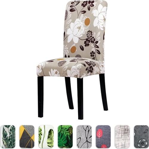 Flower print Stretch Chair Cover seat Dining Chair Covers Protector Slipcover Hotel banquet Dining Room wedding decoration
