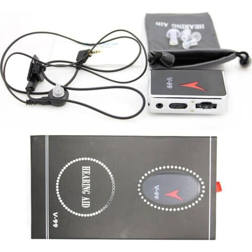 AXON V-99 Digital Wired Hearing Aid Aids Voice Sound Amplifier Adjustable Tone Volume Control Deaf Ear Health Care w/ Belt Clip