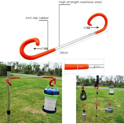 2 way Lantern Light Lamp Hanger Tent Pole Post Hook for Outdoor Camping Hanger Hooks Post Outdoor Convenient Camping New 1pc