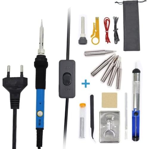 Timostention with switch EU 220V household electric soldering iron dimensional appliance repair welding tool set solder tin gun