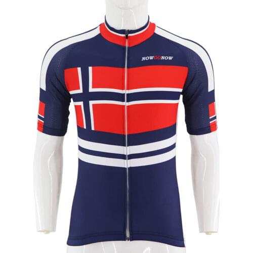 Retro Norway Team Cycling Jersey Road Bike Clothing Mens Blue Short Sleeve Racing Bicycle Clothes MTB Ciclismo Shirts Maillot