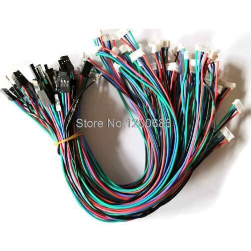 Custom FLEXIBLE SILICONE WIRE 300mm JST PH 2mm pitch 6 pin 4x 26AWG SILICONE WIRE connected to 4 dupont 2.54 wire harness