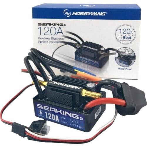 Hobbywing SeaKing 30A/60A/120A/180A V3 Brushless ESC RC motor ESC 6V/1A/2A/5A BEC untuk RC Boat Electronic speed controller