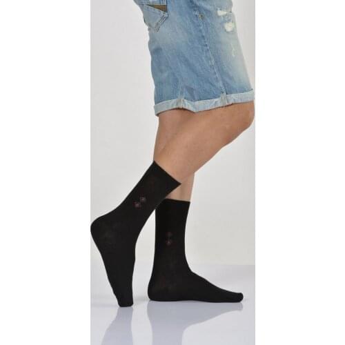 Idilfashion Male Mıkro Motif Socket Socks-Black-E-ART226 (3'LÜ PACKAGE)