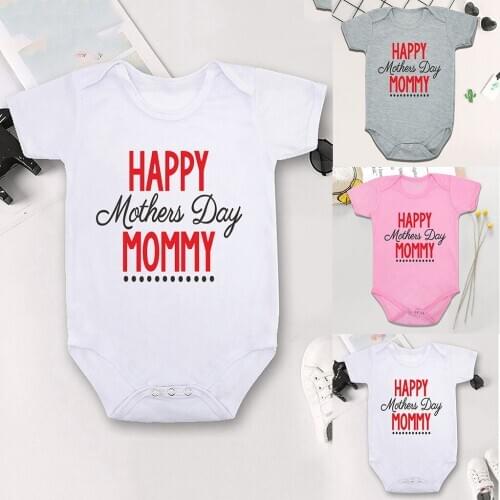Fashion Newborn Infant Baby Girls Romper Clothes Outfit Toddler Letter Print Mother’s Day Romper Summer Jumpsuit Playsuit 0m-24m
