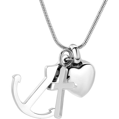 Cremation Jewelry Unique Fish Hook Heart Urn Necklace for Ashes Stainless Steel Heart Cremation Urn Necklace