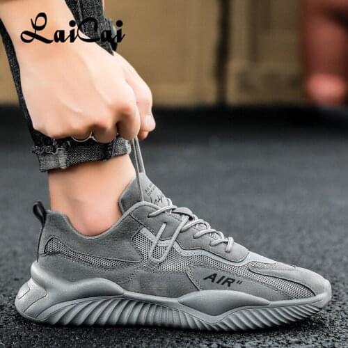 LaiCai New Mesh Men Shoes Breathable Mens Sneakers Lac-up Lightweight Walking Tenis Shoes Zapatillas Hombre Male Sports Shoes
