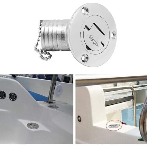 Marine Deck Fuel Filler Cover 45 Degree Inclined Water Fuel Tank Cover 50 mm for Boats Yachts RV