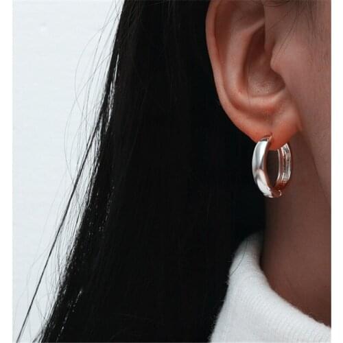 MANGOSKY 925 Silver Simple Style Earrings 925 Silver Auricular Needle 1 Pair For Women