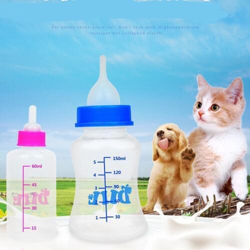 Dog Cat Bottle Pet Feeding Water Tools Set Cleaning Brush Replacement Nipples Hole Opener Cat Puppy Kitten Totoro Rabbit