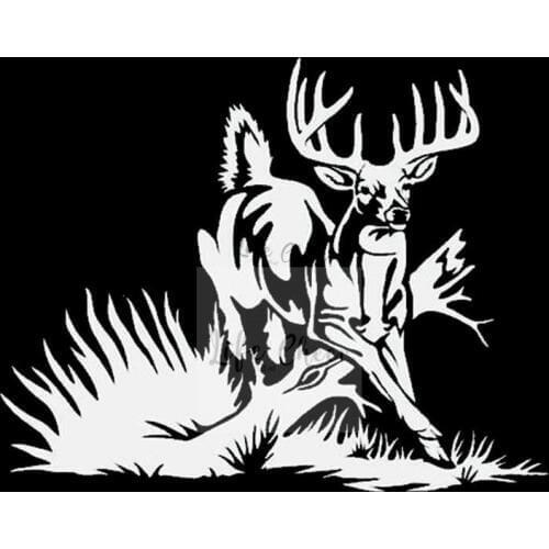 Wall Art Sticker Brave Deer Vinyl Decals Removable Forest Wild Animal Wall Poster Running Deer Animals Vinyl Wallpaper AC004