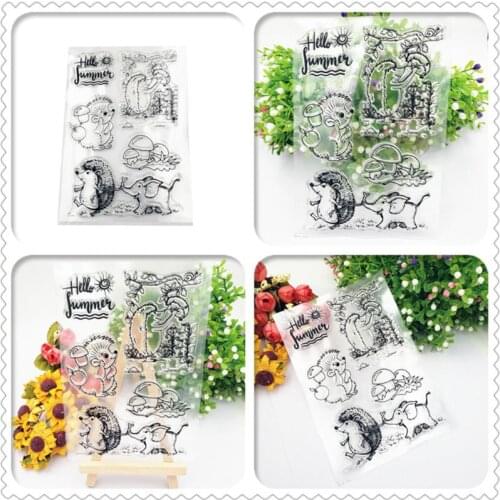 2021 New Multifunctional Transparent Sticker Hedgehog Elephant Cartoon Silicone Seal DIY Scrapbook Album Decoration