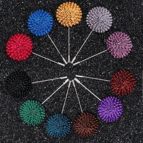 New Floral Lapels Pins For Men Brooch Handmade Flower Suit Decor Pins and Brooches Fashion Wedding Party Clothing Accessories