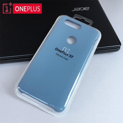 Original Oneplus 1+ 5T Soft Silicone Case &Cover Back Protective Case One plus Five T Black Silky liquid soft shell Power Button