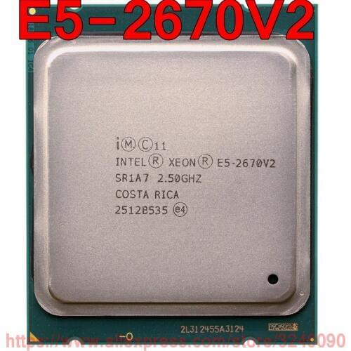 Intel Xeon CPU E5-2670V2 SR1A7 2.50GHz 10-Core 25M LGA2011 E5 2670V2 processor E5-2670 V2 free shipping speedy ship out