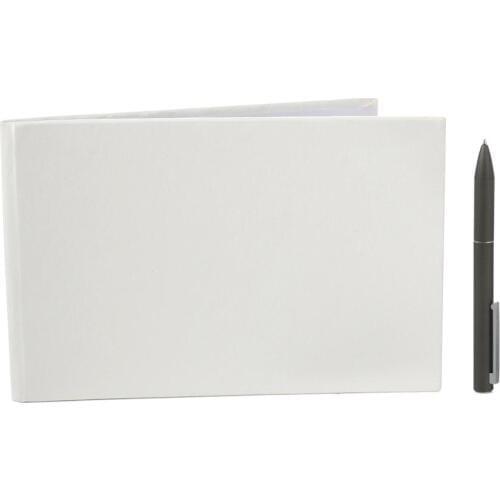 Plain White Cover DIY Wedding Guest Book w/ Elegant Ballpoint Pen