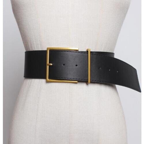 Women Wide Waist Belt Vintage Big pin Buckle Black belts for jeans brown PU faux leather strap belt HOT Ladies Dress waistbands