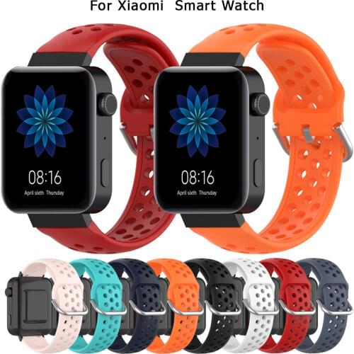 Silicone Watchband For Mi watch 18mm Samrt Watch Band Accessories Wrist Bracelet Breathable Sports Strap