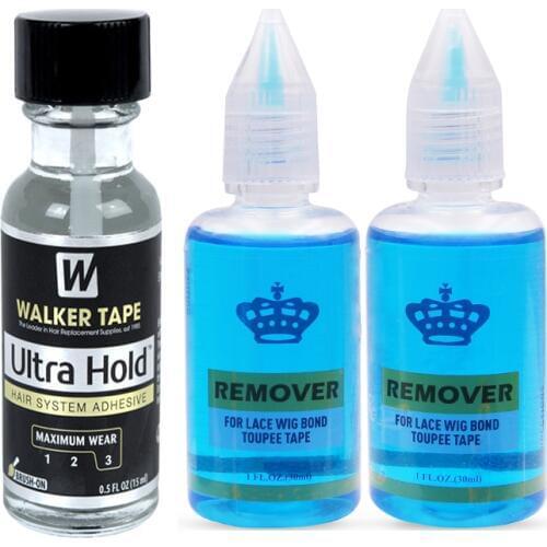 2 Bottle 30ml Remover And 1 Bottle 15ml Ultra Hold Hair System Adhesives For Tape Extension/Toupee/ Lace Wig/Closure