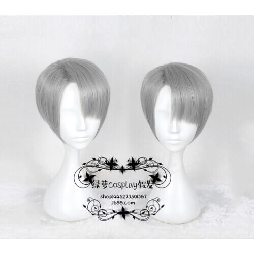 High Quality Yuri!!! on Ice Viktor Nikiforov Wig Victor Nikiforov Cosplay Wigs Heat Resistant Synthetic Hair Wigs + Wig Cap