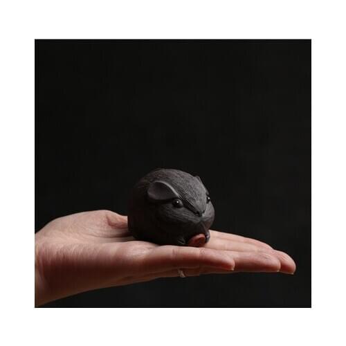 Yixing Zisha Small Tea Pet Tea Play Decoration Furnishings Cute Trumpet Rat Tea Ceremony Accessories Teaware
