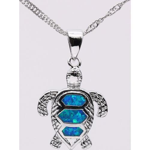 High Quality Jewelry Blue Opal Turtle Pendant Child Gift Fashion Jewelry OP013
