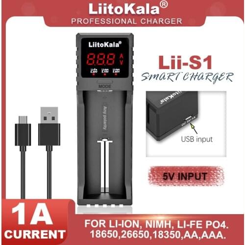 LiitoKala Lii-S1 Lii-S2 Lii-S4 Lii-S6 3.2V/3.7V/3.85V 18650 18500 Li-ion rechargeable battery charger aa ni-cd 26650 AA AAA