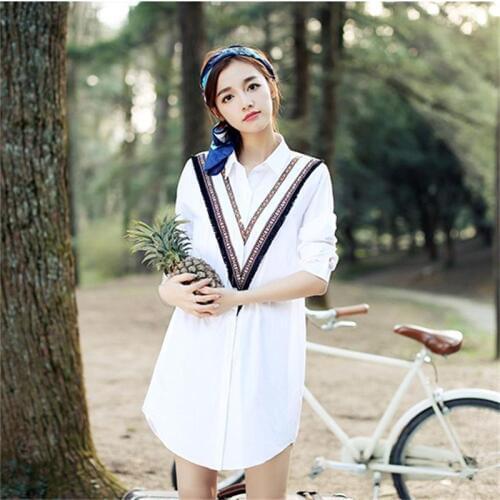 Womens tops and blouses Embroidery Blouse Shirt Vintage Boho Ethnic Style Shirts Long Sleeve ladies Tops Blusas Woman plus size