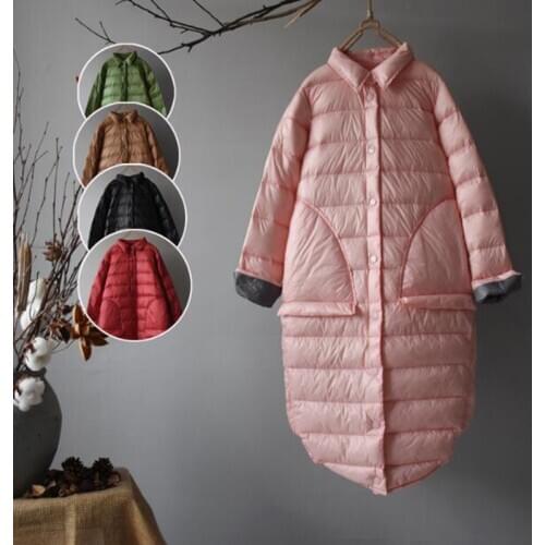 SEDUTMO Winter Long Duck Down Jackets Women Ultra Light Thin Oversize Coat Autumn Slim Pocket Parkas ED1470