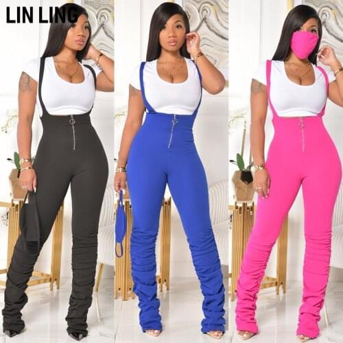LINLING Sports Leisure Back Pants Lounge Cover Active Wear Fitness Women Two Piece Tight Zipper Fold Jumpsuit