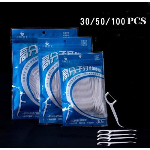 100pcs Dental Floss Flosser Picks Toothpicks Teeth Stick Tooth Cleaning Interdental Brush Dental Floss Pick Oral Hygiene Care