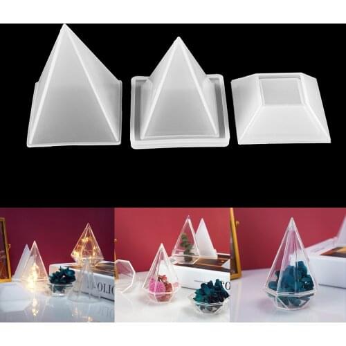 1Set Diamond Shaped Storage Box Resin Mold DIY Faceted Crystal Epoxy Mold Hollow Silicone Mold for Resin Jewelry Tools
