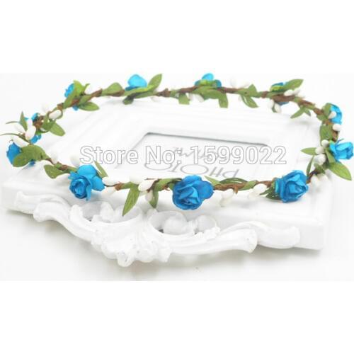 10pcs/lot Bohemian Flower Crown Floral Wreath Headpieces Handmade Hair Band Rustic Wedding Bridesmaid Head Bands Party Headband
