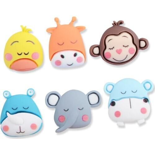 12Pcs Cartoon Animal Resin Color DIY Craft Supplies Kids Hair accessories Clothes Shoe Hat Decor Phone Shell Patch Art Figurines