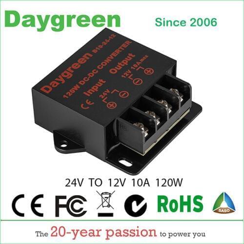 24V to 12V 10A 120W DC DC Converter Regulator Car Step Down Reducer Daygreen CE Certificated 24V to 12V 10AMP Module