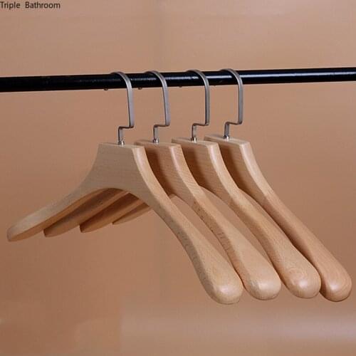 10 pcs Chinese Solid Wood Hangers Home Skirt Dress Clothing Storage Holder Wooden Drying Rack Garment Display Hanger Organizer