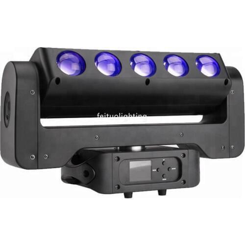 8pcs With Road Case Super Beam 5x40w Led Moving Head Bar Light 5 Eyes RGBW 4in1 Mobile Head Beam Lyre DMX Disco Stage Beam Light
