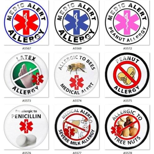 ALLERGY RN 10pcs mixed 12mm/18mm/20mm/25mm Round photo glass cabochon demo flat back Making findings A5566