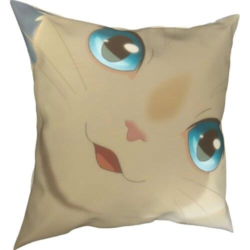 Cartoon kitten decorative cushion cover cute pet cushion cover 45cm linen pillow residential culture
