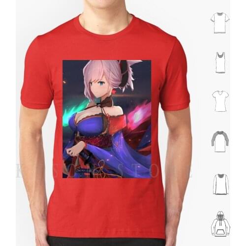 Fate-Musashi T Shirt Print For Men Cotton New Cool Tee Fate Musashi Alter Extella Grand Order Servant Holy Grail Cleavage Big
