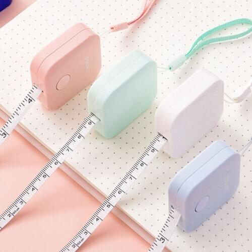 1PC Drawing Toy Tape Ruler portable Colorful Keychain 1.5m Retractable Ruler Tape Measure Mini Ruler Measuring Tools B1027