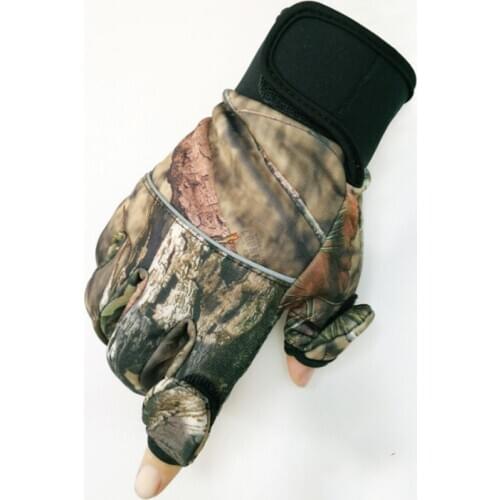 Camouflage Fishing Gloves Hunting Gloves Sport Anti-Slip 2 Cut Outdoor Camping Half Camo Finger Fingers Cycling Gloves
