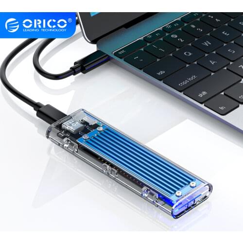 ORICO M2 SSD Case NVME SSD Enclosure M.2 to USB Type C Transparent Hard Drive Enclosure for NVME PCIE NGFF SATA M/B Key SSD Disk