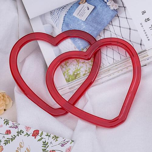 2pcs Red Heart Shape Handle for Phone Bag Handbag Sewing DIY