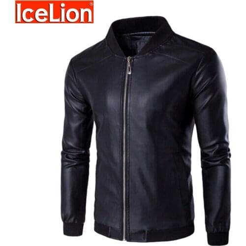 IceLion 2021 Jackets For Men Spring New Leather Coat Solid Pilot Coat Long Sleeve Men Windbreaker Fashion Brand Men Clothing
